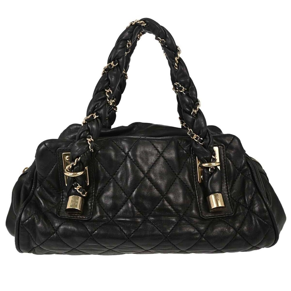 Chanel Lady Braid Bowler Quilted Distressed Calfskin Large